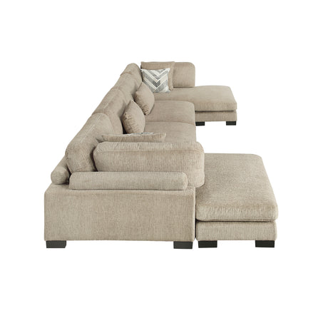 Tinley Brown 4-Piece Modular Sectional with Chaise - Ornate Home