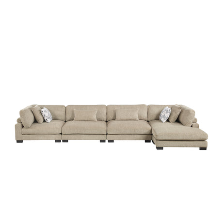 Tinley Brown 4-Piece Modular Sectional with Chaise - Ornate Home