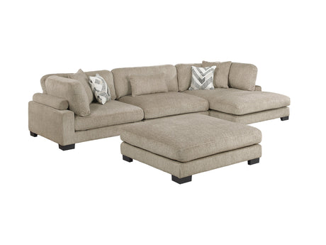 Tinley Brown 4-Piece Modular Sectional with Chaise and Ottoman - Ornate Home