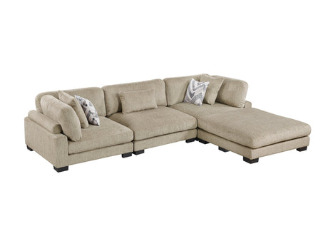Tinley Brown 4-Piece Modular Sectional with Ottoman - Ornate Home