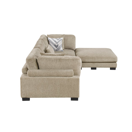 Tinley Brown 4-Piece Modular Sectional with Ottoman - Ornate Home