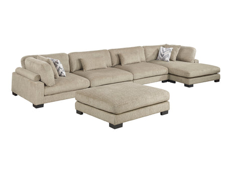 Tinley Brown 5-Piece Modular Sectional with Chaise and Ottoman - Ornate Home
