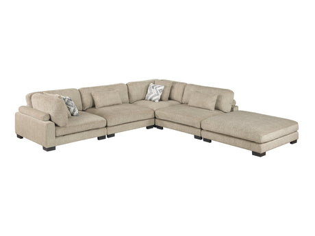 Tinley Brown 5-Piece Modular Sectional with Ottoman - Ornate Home
