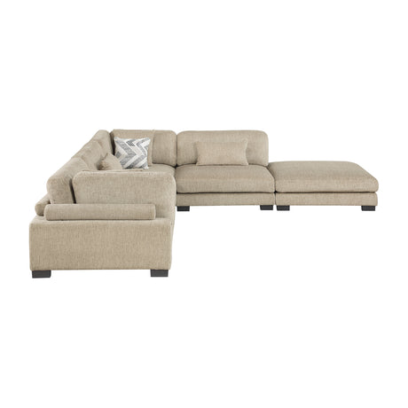Tinley Brown 5-Piece Modular Sectional with Ottoman - Ornate Home