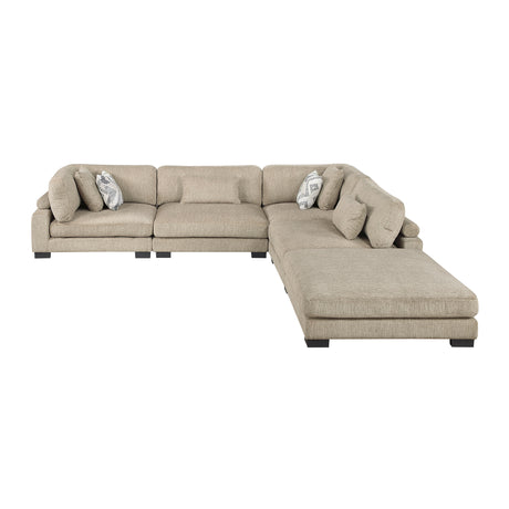 Tinley Brown 5-Piece Modular Sectional with Ottoman - Ornate Home
