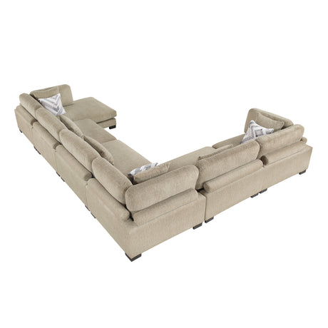 Tinley Brown 6-Piece Modular Sectional with Chaise - Ornate Home