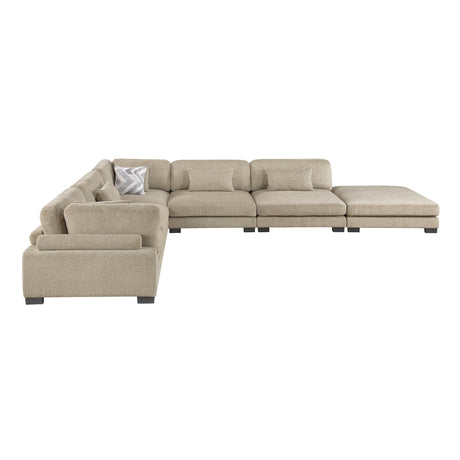Tinley Brown 6-Piece Modular Sectional with Ottoman - Ornate Home