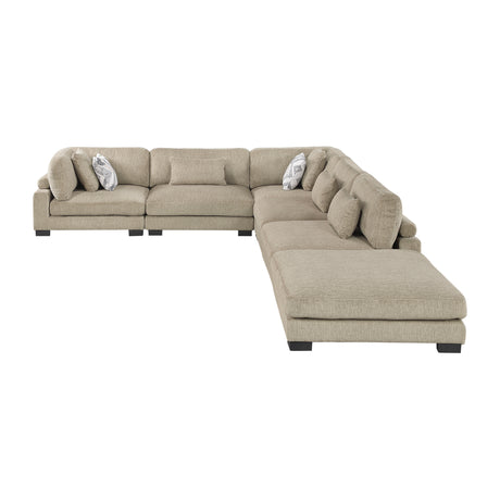 Tinley Brown 6-Piece Modular Sectional with Ottoman - Ornate Home