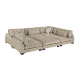 Tinley Brown 6-Piece Modular Sectional with Ottoman - Ornate Home