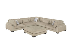 Tinley Brown 6-Piece Modular Sectional with Ottoman - Ornate Home