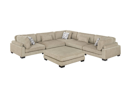 Tinley Brown 6-Piece Modular Sectional with Ottoman - Ornate Home