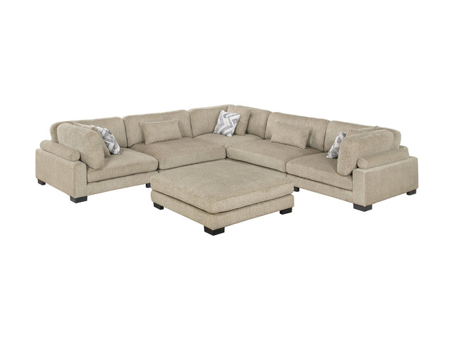 Tinley Brown 6-Piece Modular Sectional with Ottoman - Ornate Home