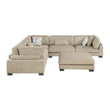 Tinley Brown 6-Piece Modular Sectional with Ottoman - Ornate Home