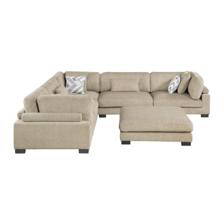 Tinley Brown 6-Piece Modular Sectional with Ottoman - Ornate Home