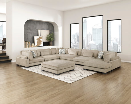 Tinley Brown Ottoman - Ornate Home