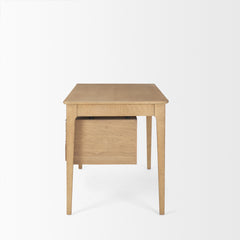 Tino Light Brown Oak Wood with 4 Drawers Desk - Ornate Home
