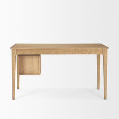 Tino Light Brown Oak Wood with 4 Drawers Desk - Ornate Home