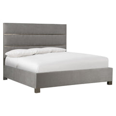 Tinsley Grey Fabric Panel King Bed - Ornate Home