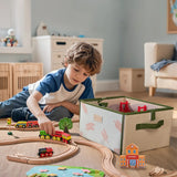 Tiny Land® 110-Piece Wooden Train Set with Folding Storage Box - Ornate Home