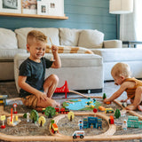 Tiny Land® 110-Piece Wooden Train Set with Folding Storage Box - Ornate Home