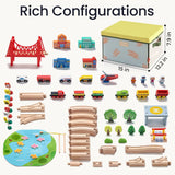 Tiny Land® 110-Piece Wooden Train Set with Folding Storage Box - Ornate Home