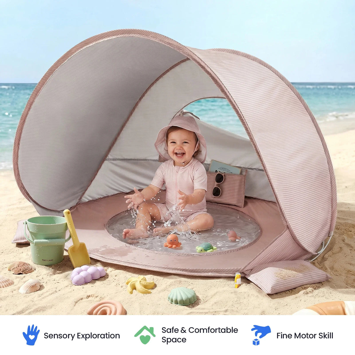 Tiny Land® 3-in-1 Baby Beach Tent - Ornate Home