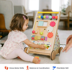 Tiny Land® Premium Natural Wooden Activity Walker - Ornate Home