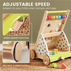 Tiny Land® Premium Natural Wooden Activity Walker - Ornate Home