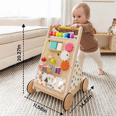Tiny Land® Premium Natural Wooden Activity Walker - Ornate Home