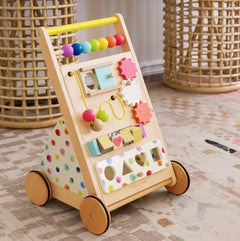 Tiny Land® Premium Natural Wooden Activity Walker - Ornate Home