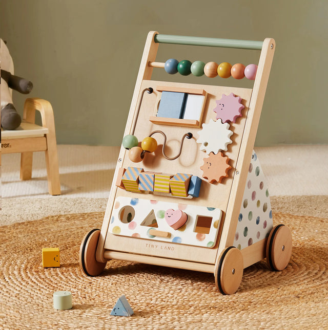 Tiny Land® Versatile Natural Wooden Baby Walker - Ornate Home