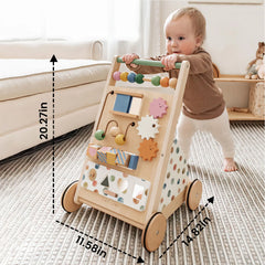 Tiny Land® Versatile Natural Wooden Baby Walker - Ornate Home