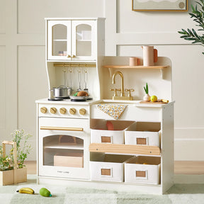 Tiny Land® Wooden Play Kitchen with Storage for Creative Toddlers - Ornate Home