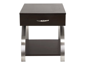 Tioga Espresso/Chrome End Table - Ornate Home