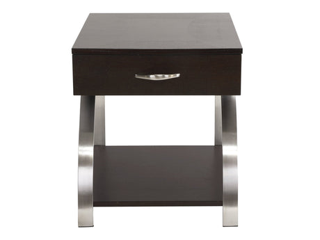 Tioga Espresso/Chrome End Table - Ornate Home