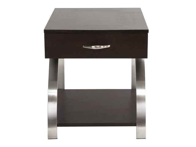 Tioga Espresso/Chrome End Table - Ornate Home