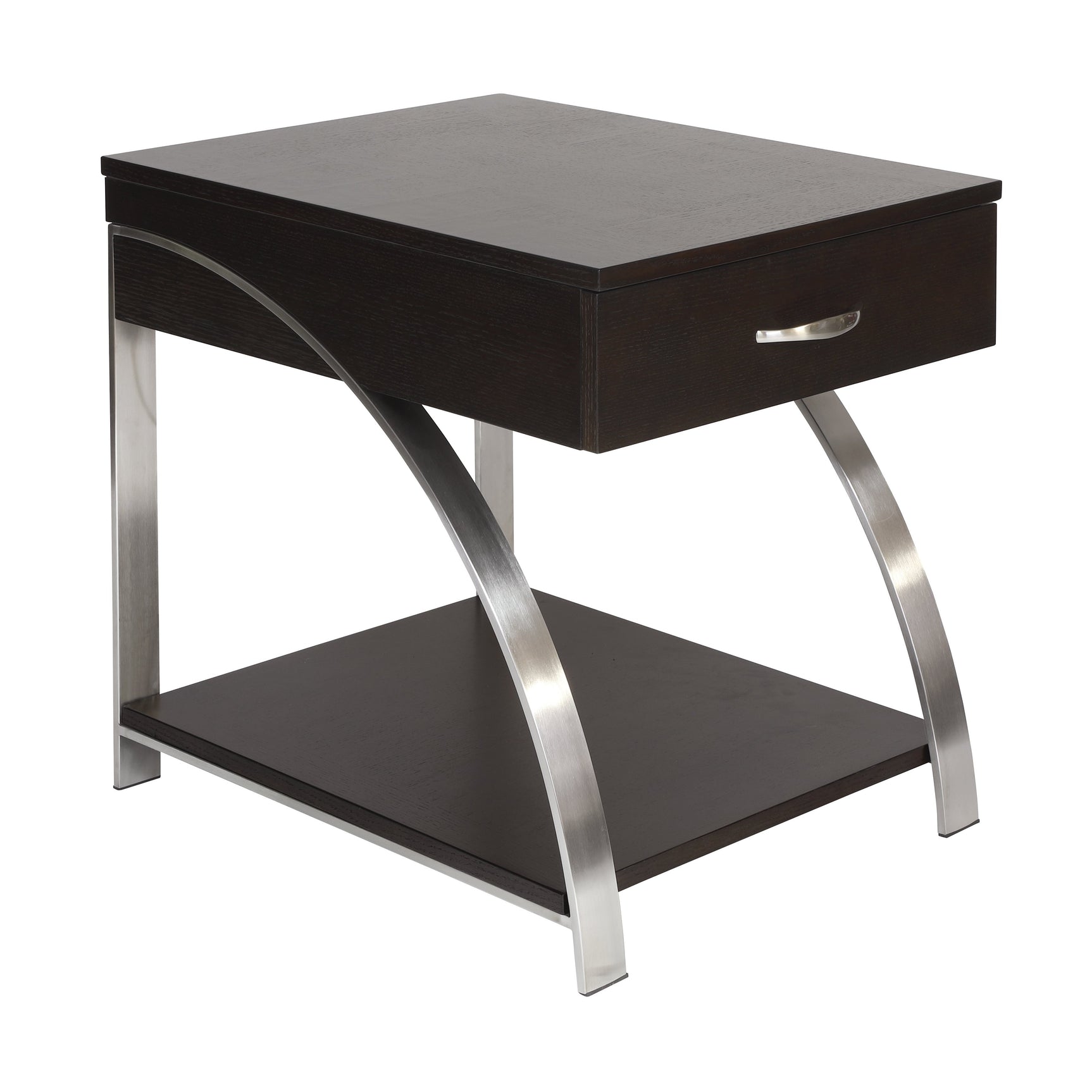 Tioga Espresso/Chrome End Table - Ornate Home