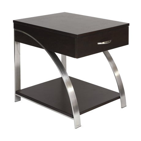 Tioga Espresso/Chrome End Table - Ornate Home