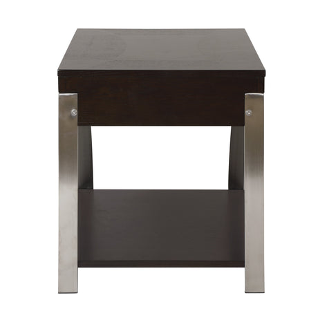 Tioga Espresso/Chrome End Table - Ornate Home