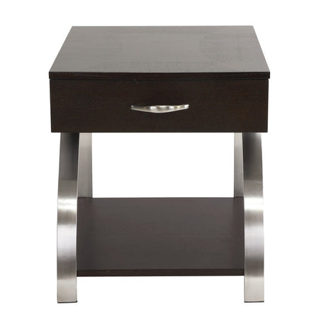 Tioga Espresso/Chrome End Table - Ornate Home