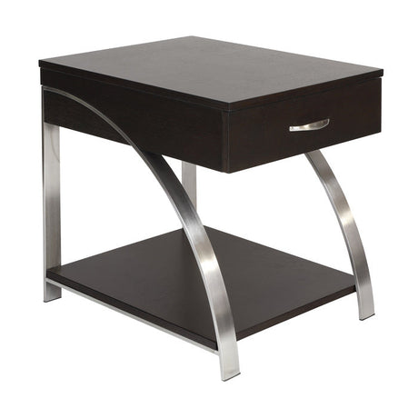 Tioga Espresso/Chrome End Table - Ornate Home
