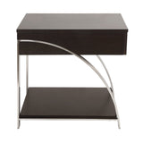 Tioga Espresso/Chrome End Table - Ornate Home