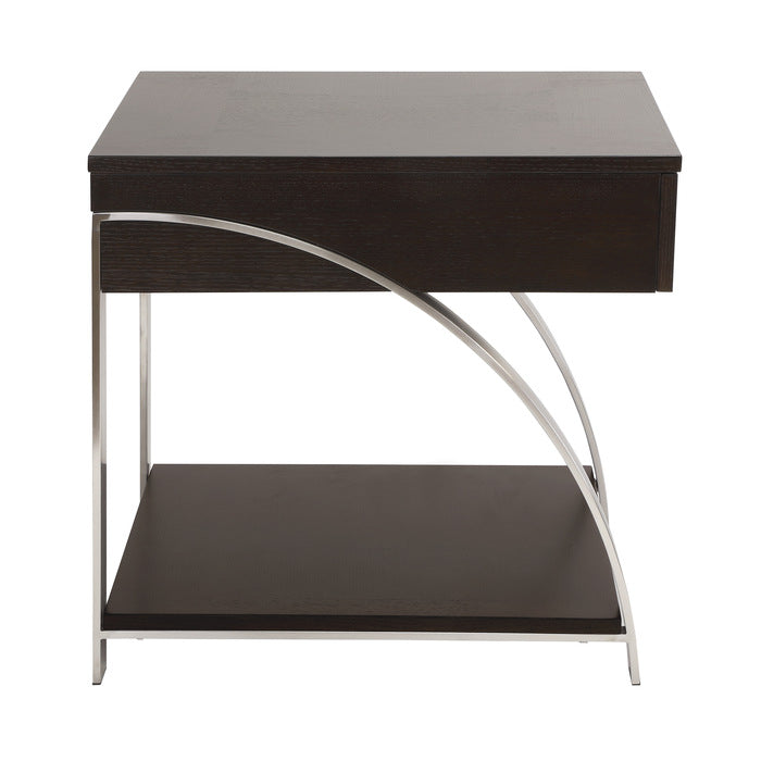 Tioga Espresso/Chrome End Table - Ornate Home