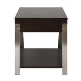 Tioga Espresso/Chrome End Table - Ornate Home