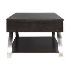 Tioga Espresso/Chrome Lift Top Cocktail Table - Ornate Home