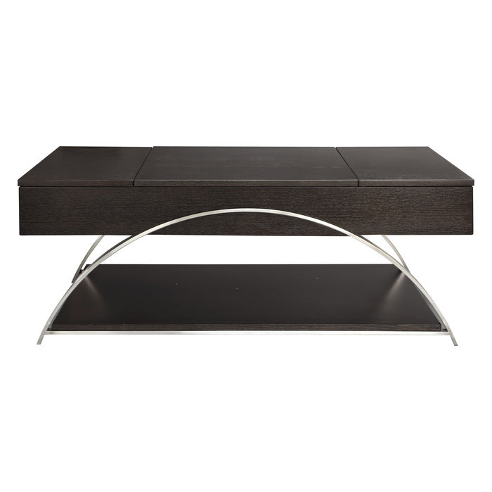 Tioga Espresso/Chrome Lift Top Cocktail Table - Ornate Home