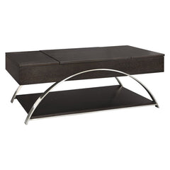 Tioga Espresso/Chrome Lift Top Cocktail Table - Ornate Home