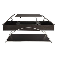 Tioga Espresso/Chrome Lift Top Cocktail Table - Ornate Home