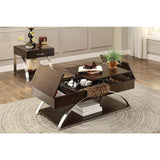 Tioga Espresso/Chrome Lift Top Cocktail Table - Ornate Home