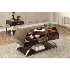 Tioga Espresso/Chrome Lift Top Cocktail Table - Ornate Home